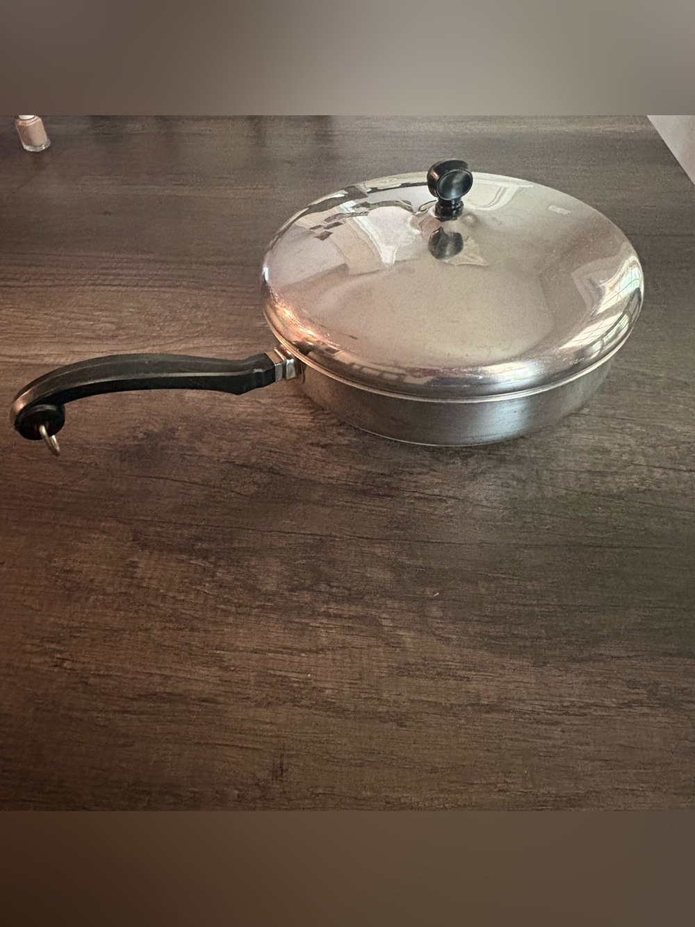 Vtg Farberware Aluminum Clad 10" Fry Pan Skillet Stainless Steel With  Lid USA